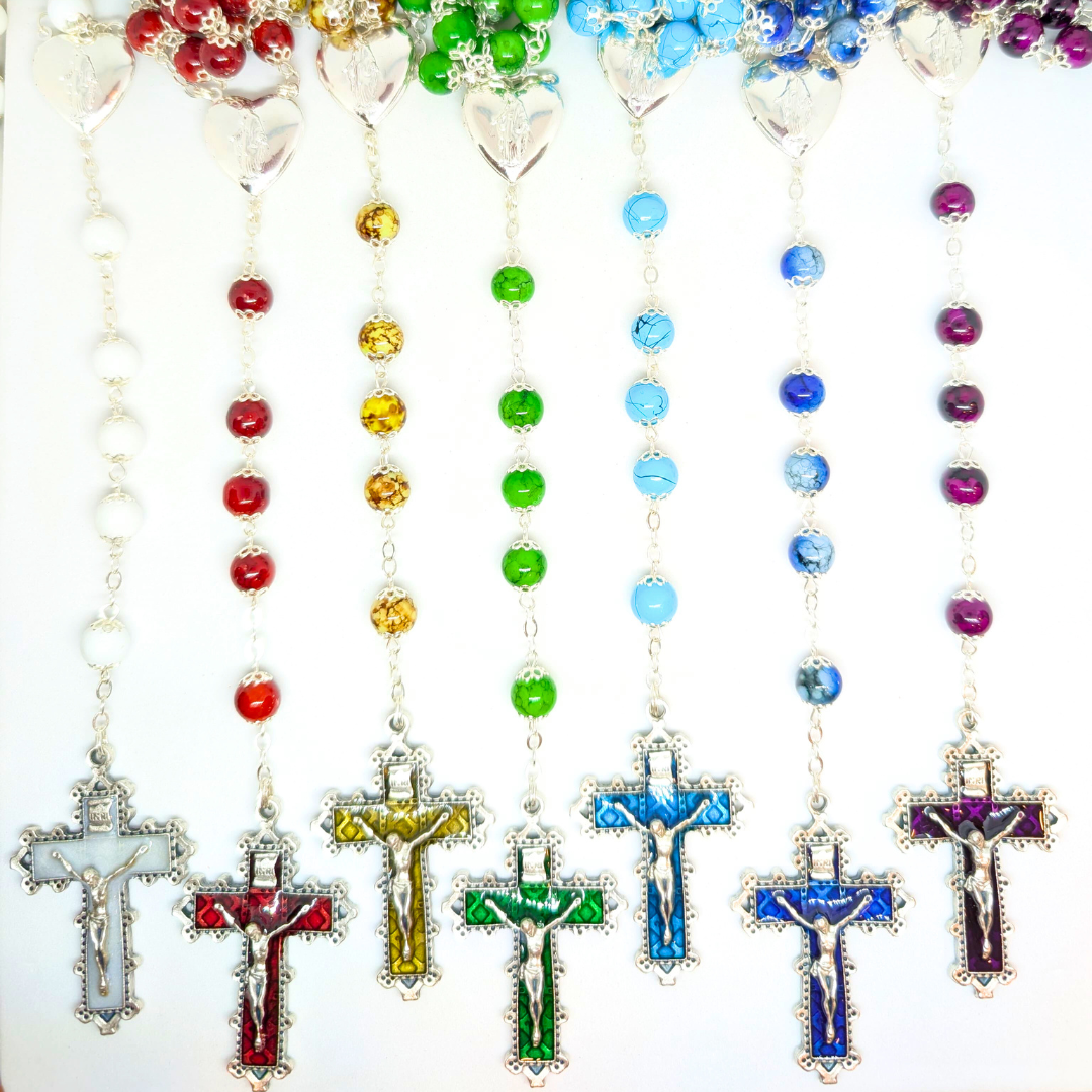 Our Lady Heart Green Rosary