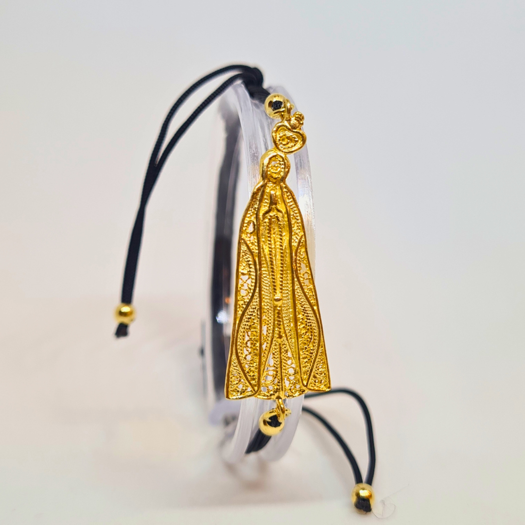 Our Lady of Fatima Filigree Bracelet [Gold Plated Silver]