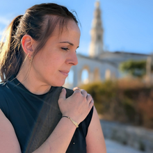 Load image into Gallery viewer, Our Lady of Fatima Filigree Bracelet [Gold Plated Silver]
