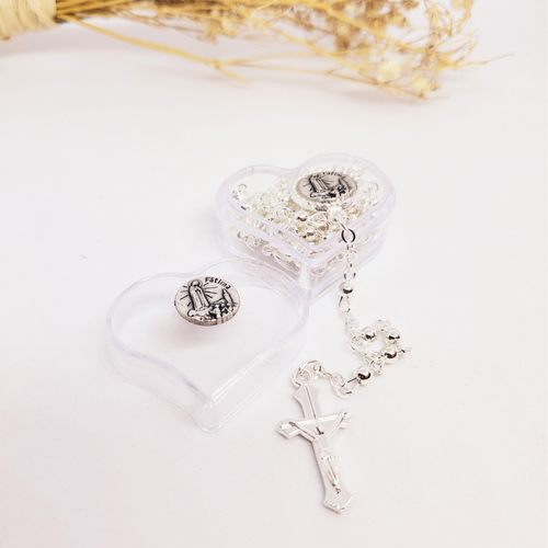 Rosary Necklace - Heart Shaped Box
