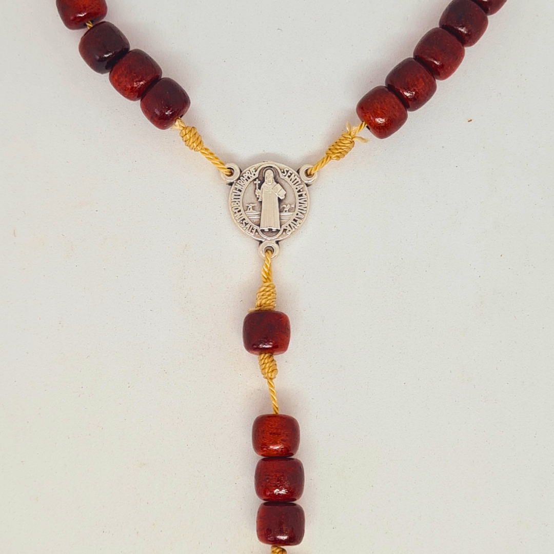 Saint Benedict Wood Decade Rosary