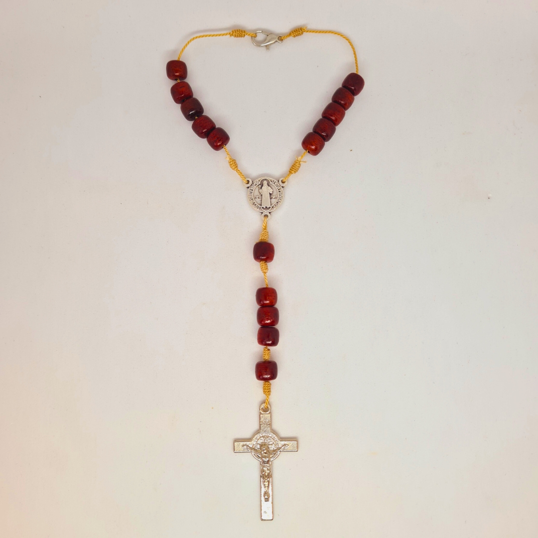 Saint Benedict Wood Decade Rosary