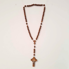 Load image into Gallery viewer, Saint Benedict Wood Wall Rosary
