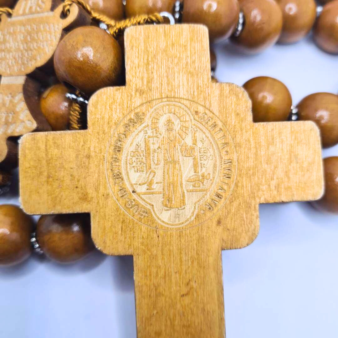 Saint Benedict Wood Wall Rosary