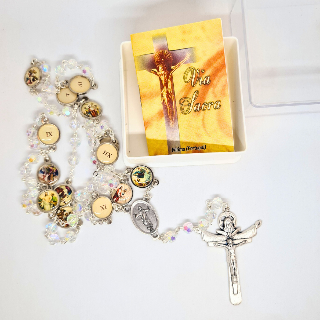 Stations of the Cross Crystal Rosary [NEW]