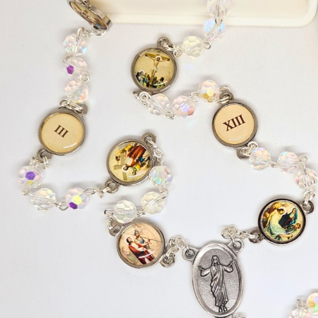 Stations of the Cross Crystal Rosary [NEW]