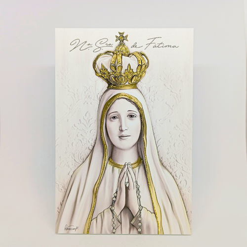 Wood Plaque Our Lady of Fatima
