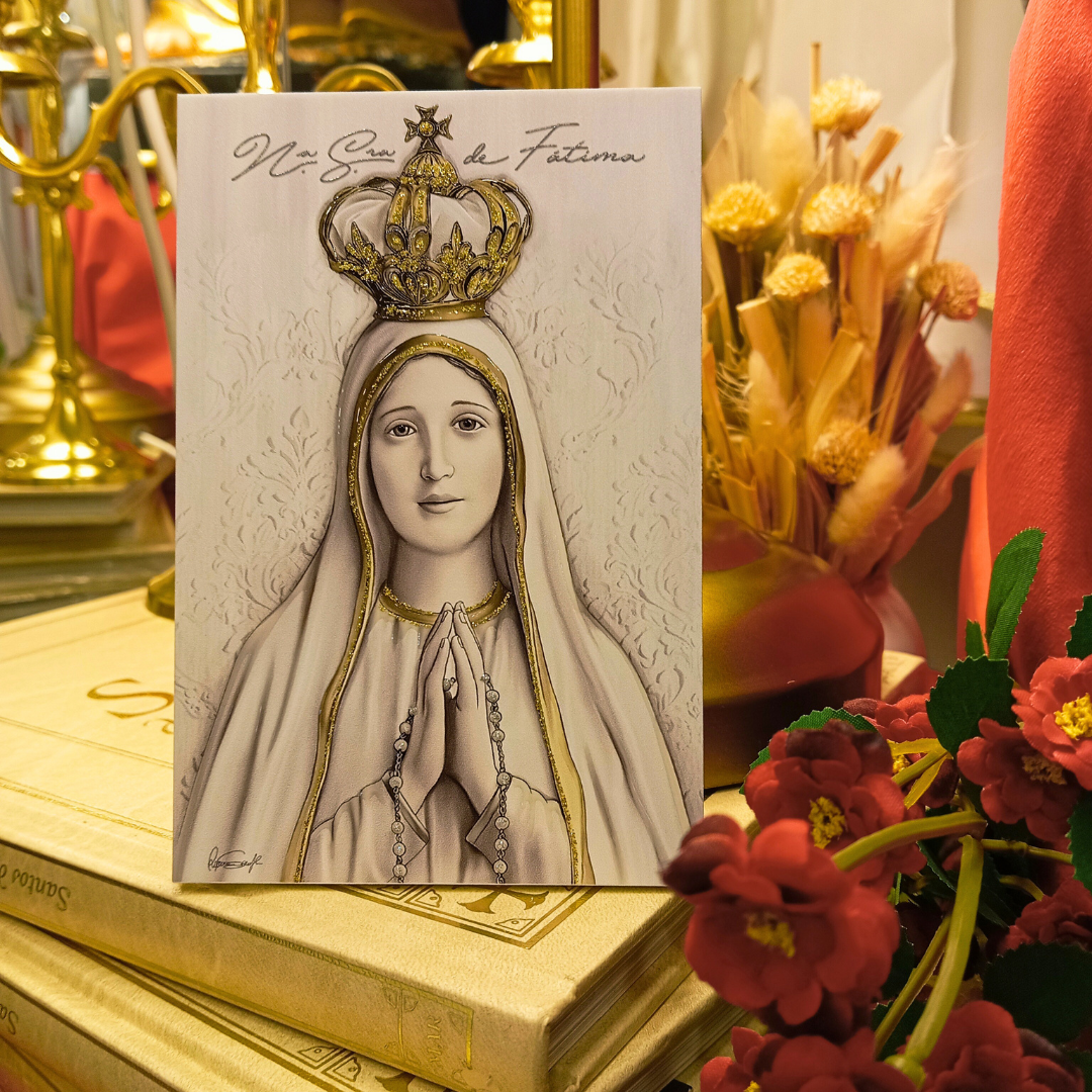 Wood Plaque Our Lady of Fatima