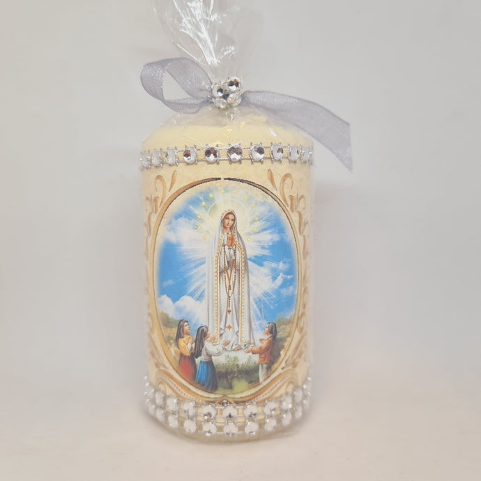 Vela Apariciones de Nuestra Señora de Fátima 5.5''| 14 cm