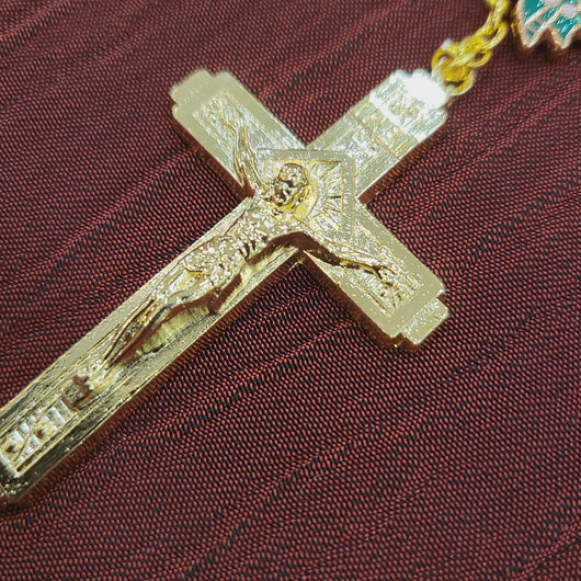 Christmas Rosary - Christmas Tree - Golden Cross