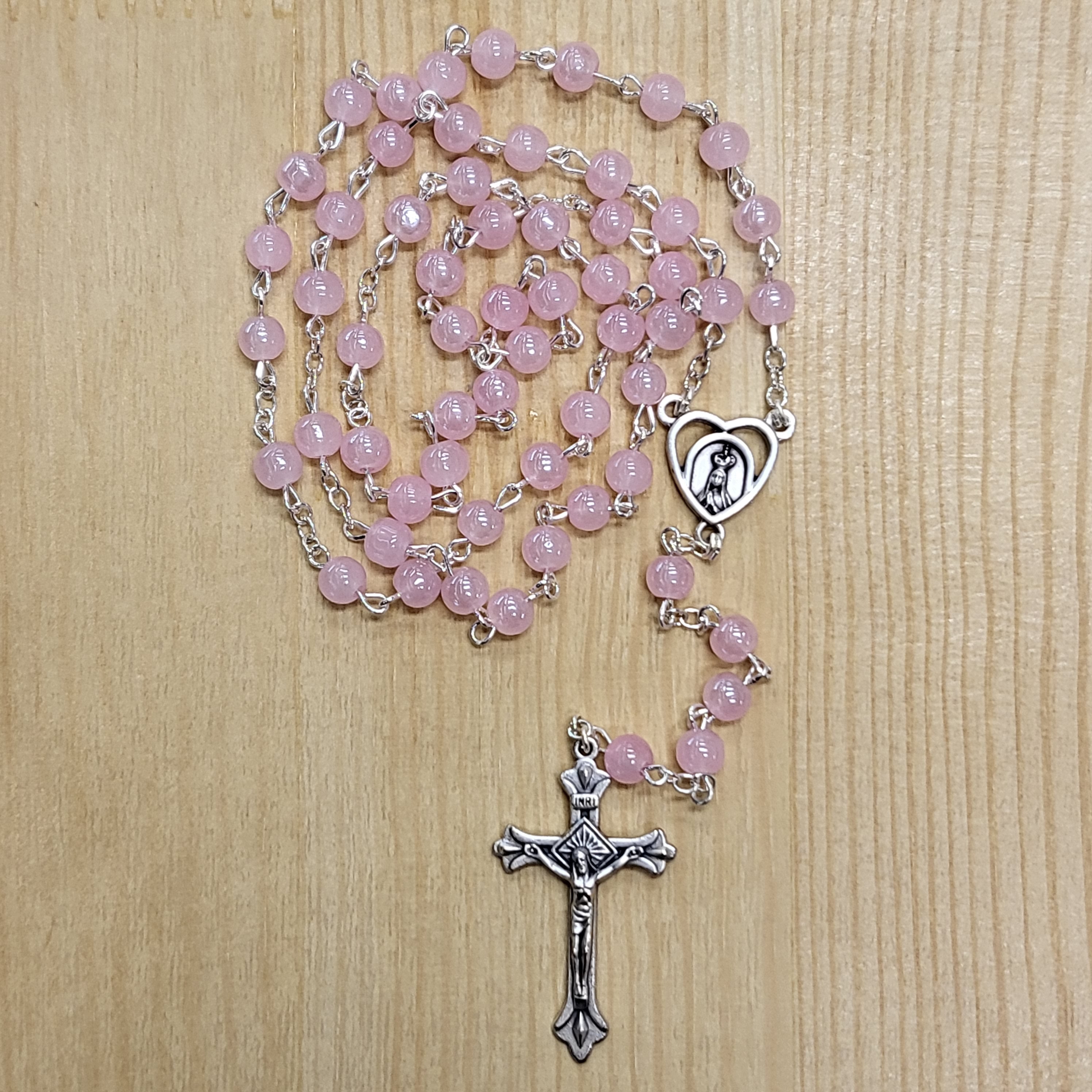 Light Glass Rosary - Pink