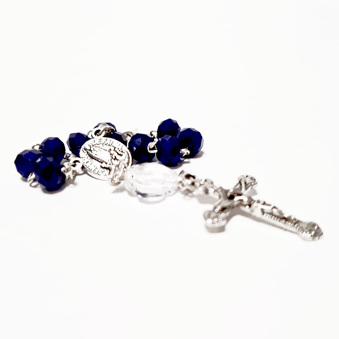 Blue Crystal Decade Rosary Bracelet