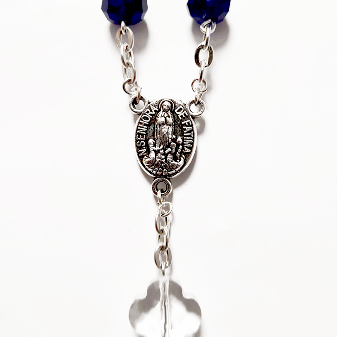 Blue Crystal Decade Rosary Bracelet