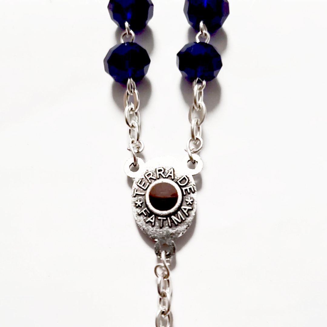 Blue Crystal Decade Rosary Bracelet