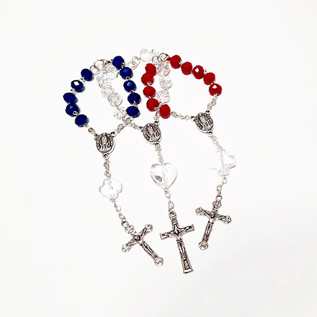 3 Crystal Decade Rosary Bracelets