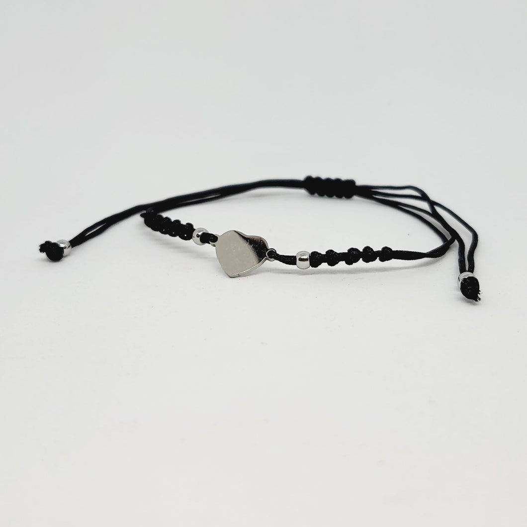 Silver Heart - Adjustable Bracelet [Stainless Steel]