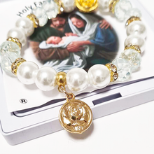 Cargar imagen en el visor de la galería, Holy Family Golden Blue Bracelet
