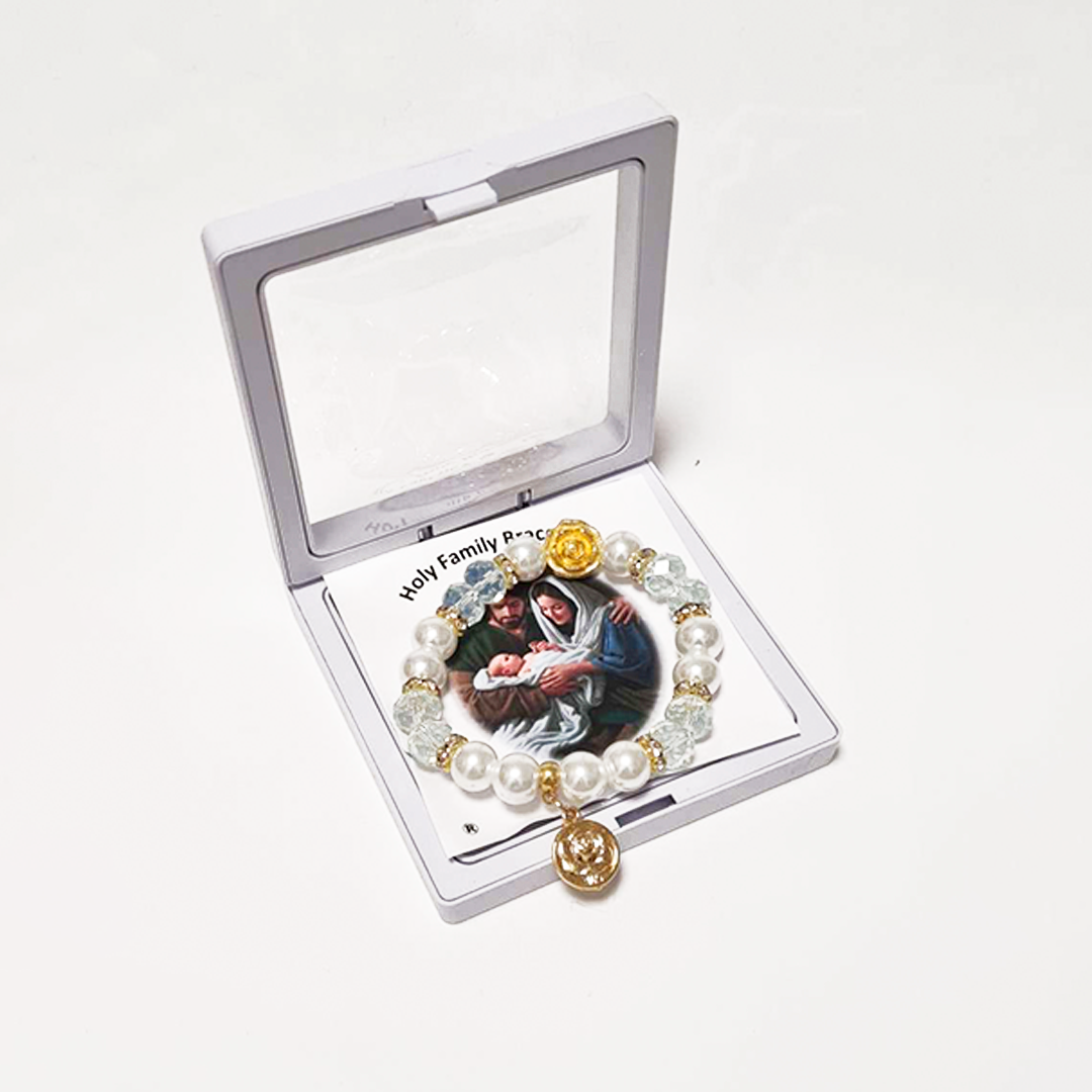 Holy Family Golden Blue Bracelet