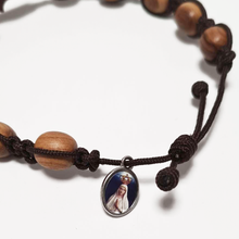 Load image into Gallery viewer, Olive Wood Dozen Cross Bracelet
