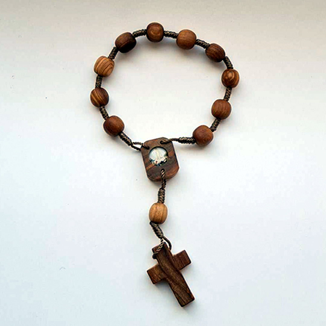 Olive Wood Cord Rosary