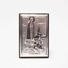 Cargar imagen en el visor de la galería, Our Lady of Fatima Silver Plaque - 2.24 inch | 5.7cm
