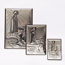 Load image into Gallery viewer, Our Lady of Fatima Silver Plaque
