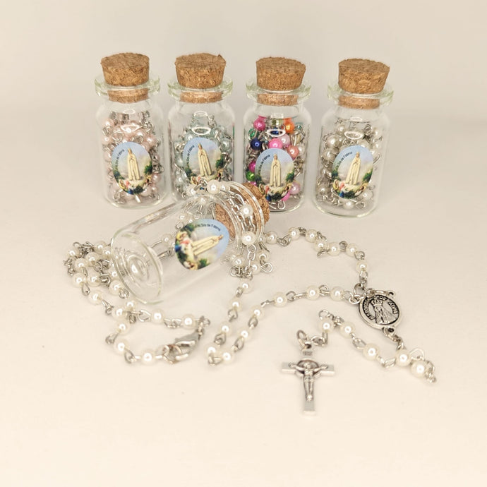 Pearl Our Lady of Fatima Bottle Rosary