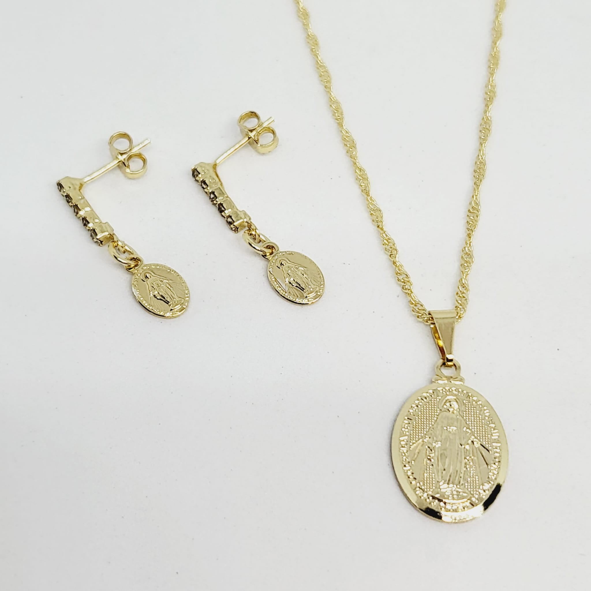 Pendant and Earrings Set - Miraculous Medal [Gold Veneer]