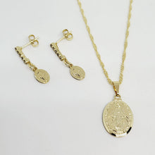 Load image into Gallery viewer, Pendant and Earrings Set - Miraculous Medal [Gold Veneer]
