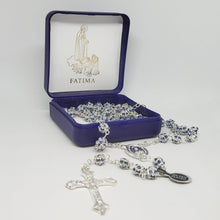 Cargar imagen en el visor de la galería, Premium Silver Medal of Fatima Rosary - Blue
