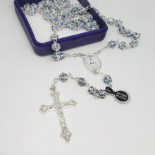 Load image into Gallery viewer, Premium Silver Medal of Fatima Rosary - Blue

