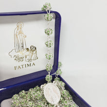Cargar imagen en el visor de la galería, Premium Silver Medal of Fatima Rosary - Green

