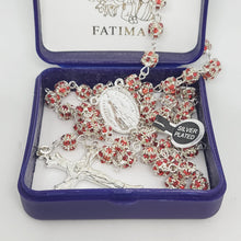 Cargar imagen en el visor de la galería, Premium Silver Medal of Fatima Rosary - Red
