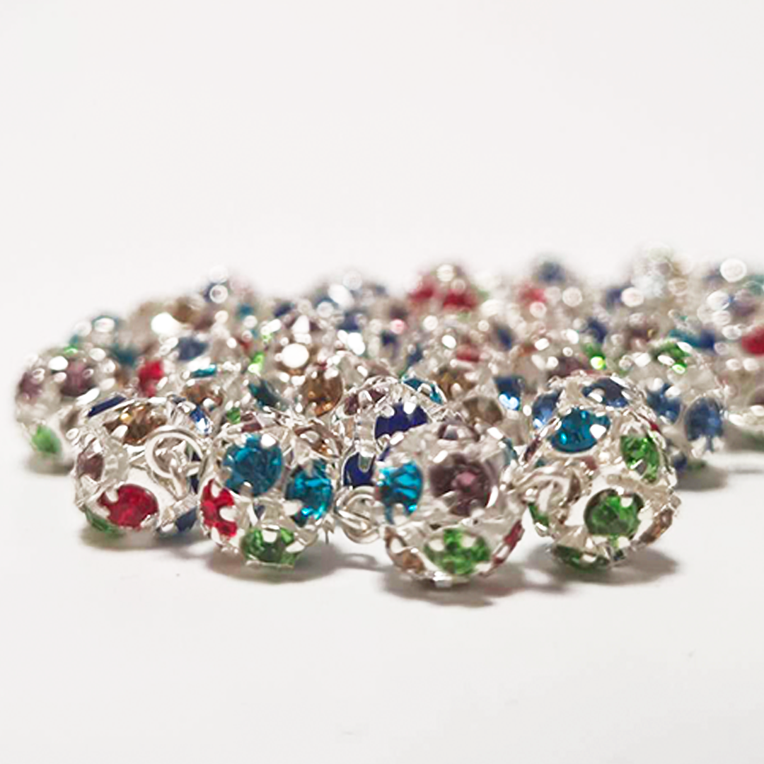 Premium Silver with Colored Crystals Rosary of Fatima