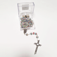 Premium Silver with Colored Crystals Rosary of Fatima