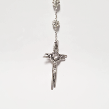 Cargar imagen en el visor de la galería, Premium Silver with Translucent Crystals Rosary of Fatima
