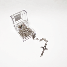 Cargar imagen en el visor de la galería, Premium Silver with Translucent Crystals Rosary of Fatima
