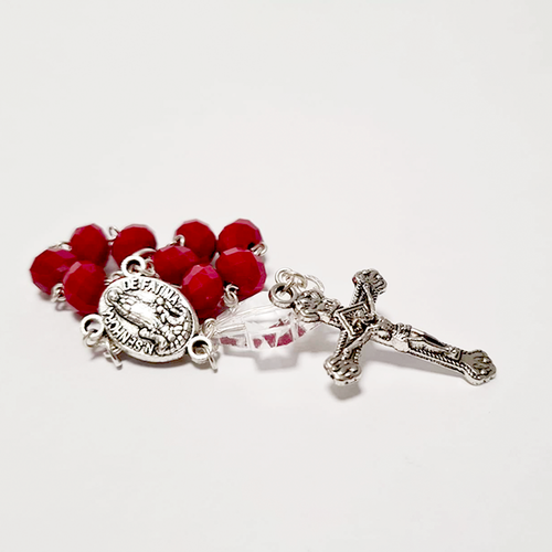 Red Crystal Decade Rosary Bracelet
