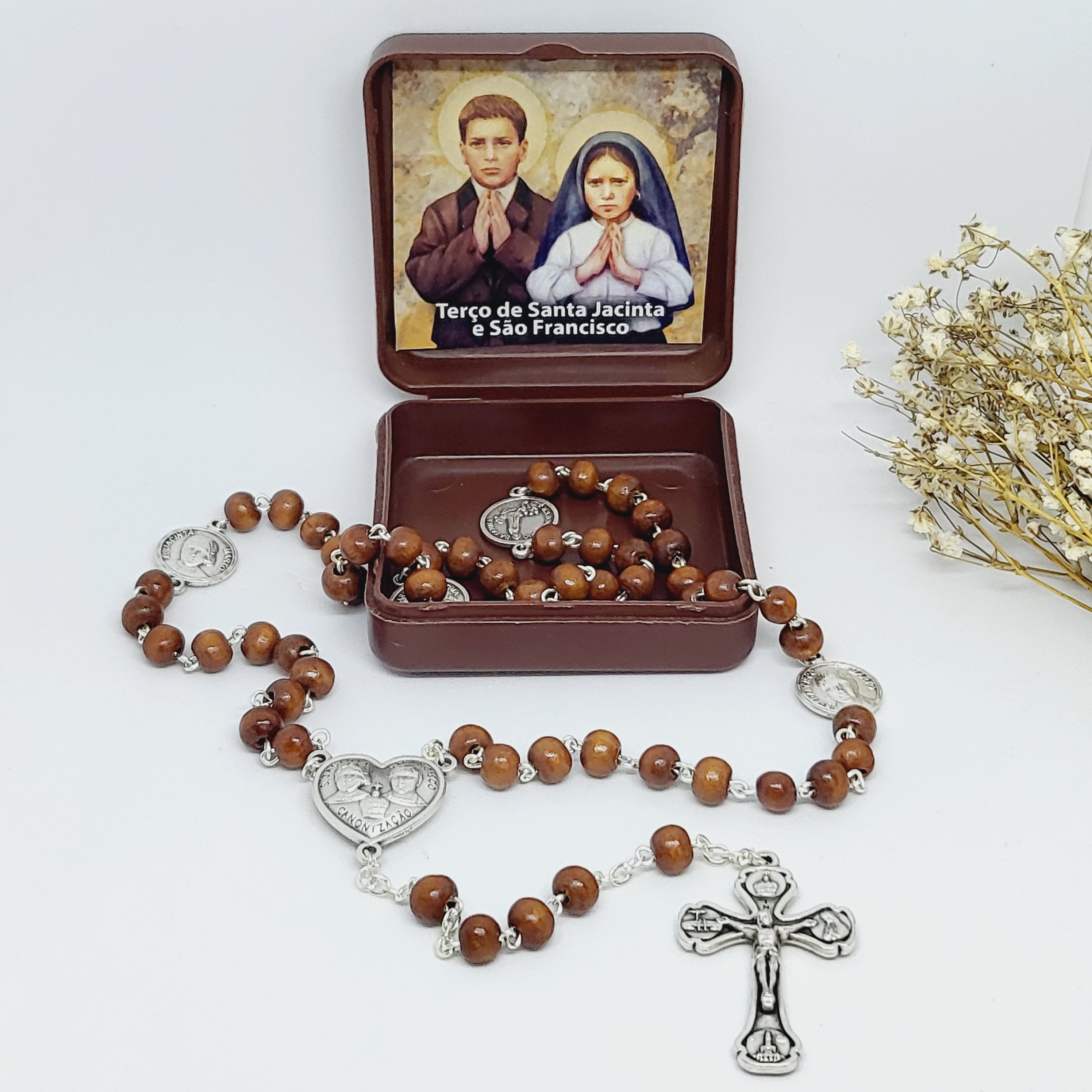 Saint Francisco and Saint Jacinta Wood Rosary