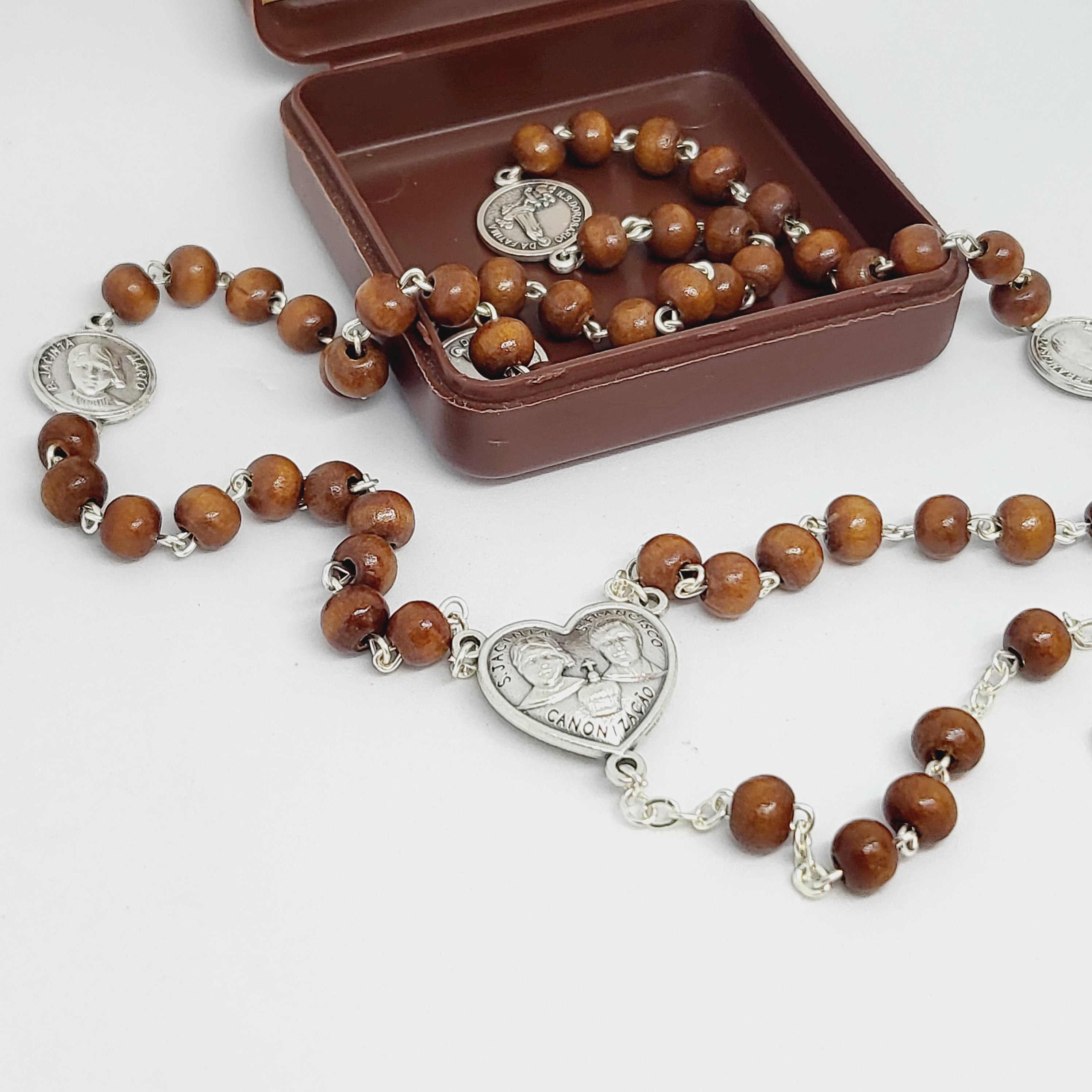 Saint Francisco and Saint Jacinta Wood Rosary