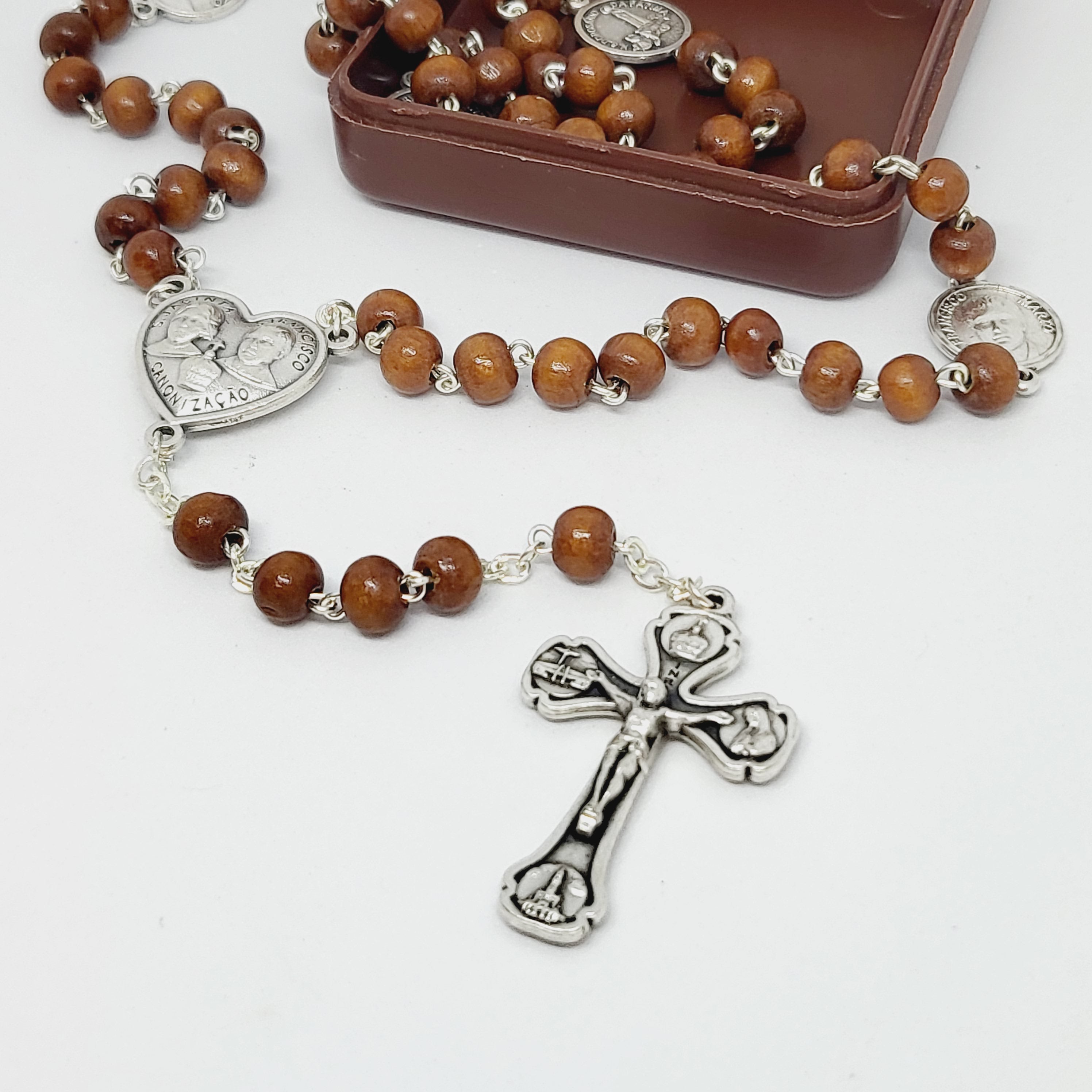 Saint Francisco and Saint Jacinta Wood Rosary