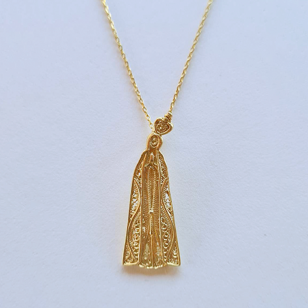 Silver Our Lady of Fatima Necklace