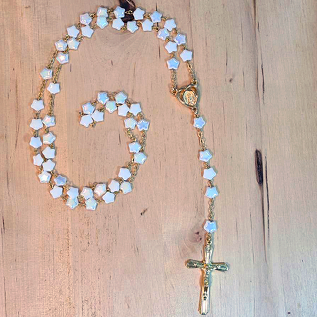 6mm Gold And Silver Beads Rosary White Pearl Rosary Necklace Cheap Catholic  Prayer Religious Ornaments From 3,96 € | DHgate