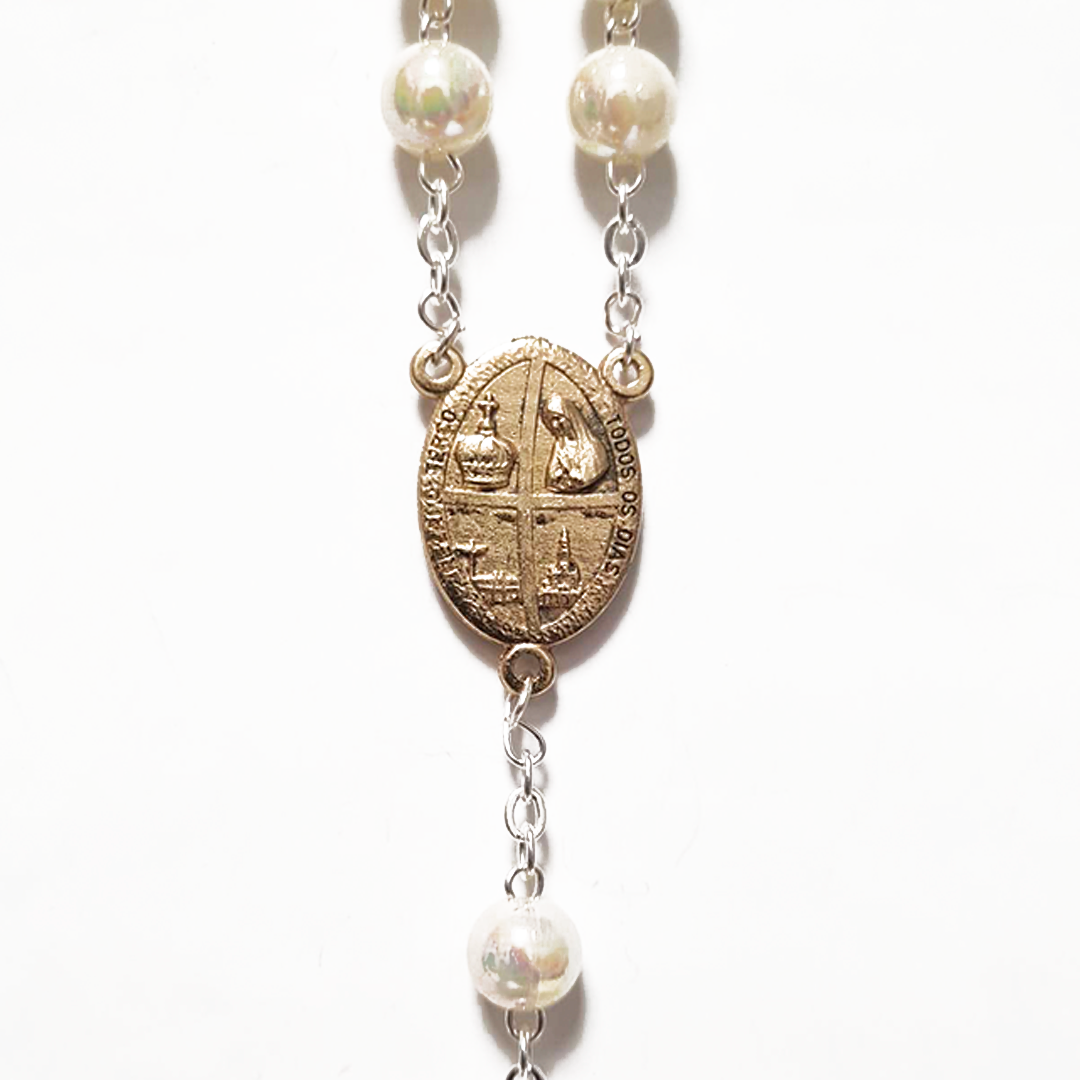 Tree of Life - Pearl Golden Rosary