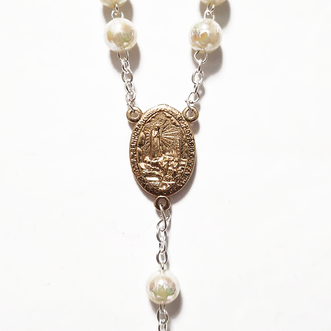 Tree of Life - Pearl Golden Rosary