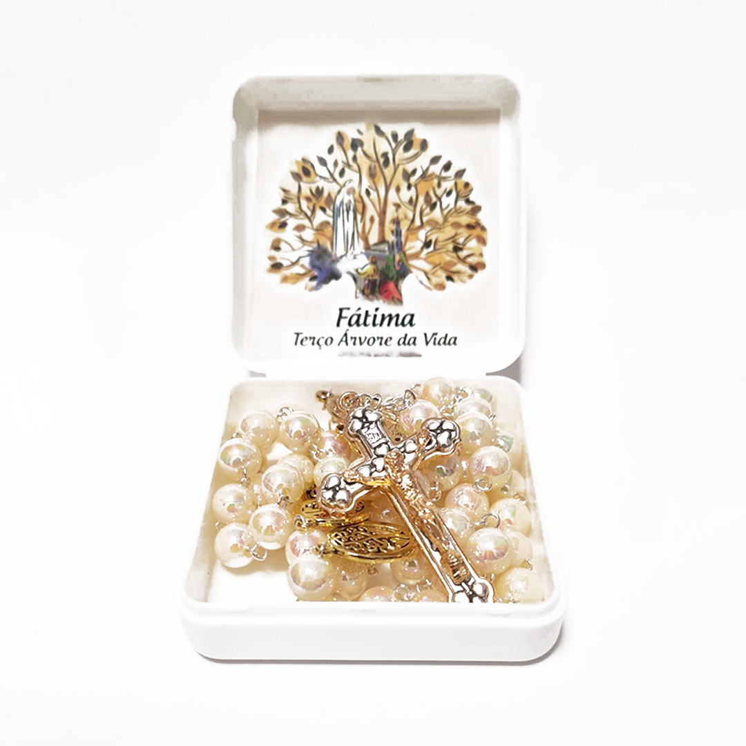 Tree of Life - Pearl Golden Rosary