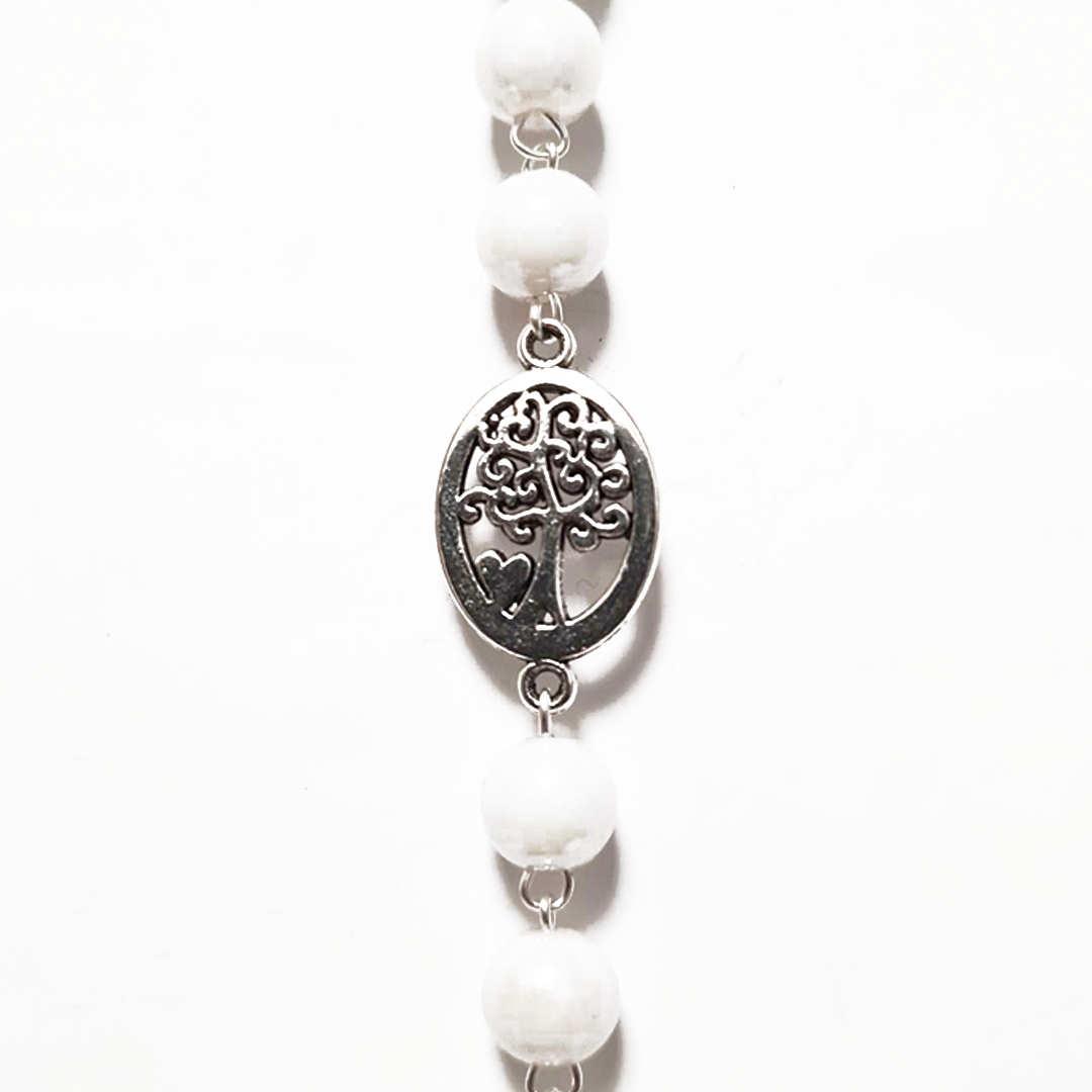 Tree of Life - Pearl White Rosary