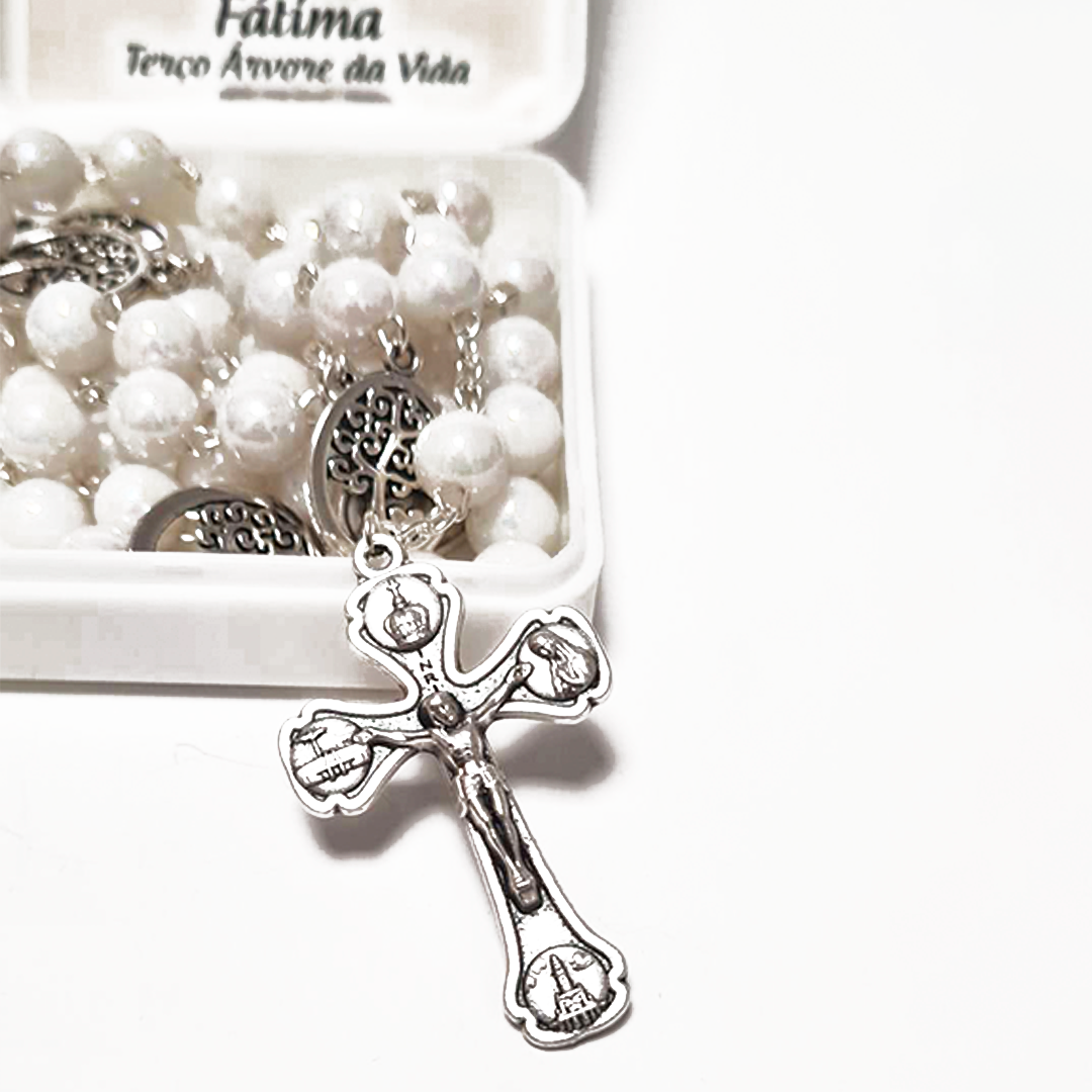 Tree of Life - Pearl White Rosary