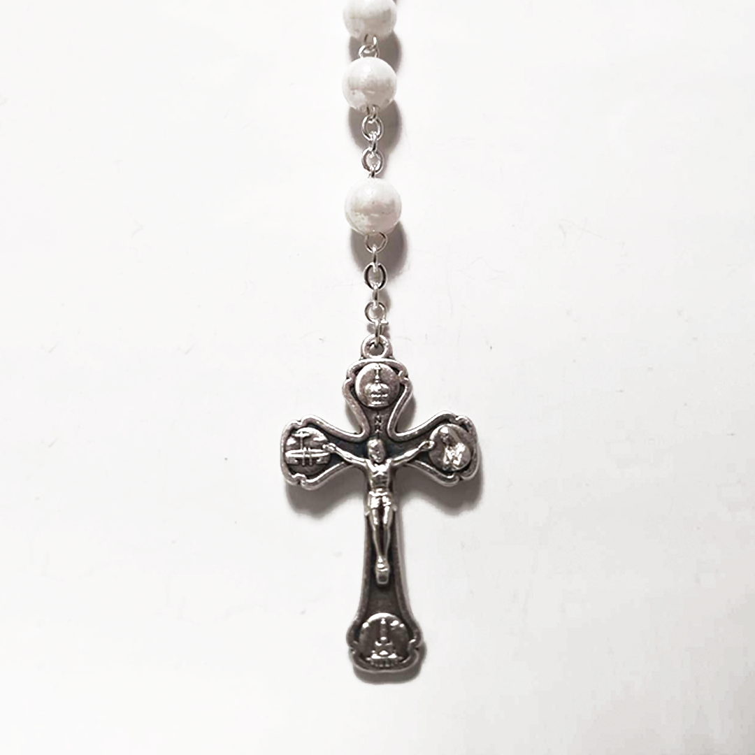 Tree of Life - Pearl White Rosary