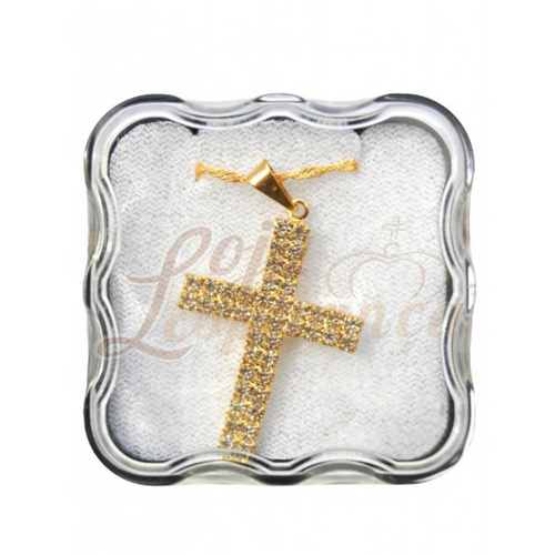 Golden Cross with Crystals Necklace
